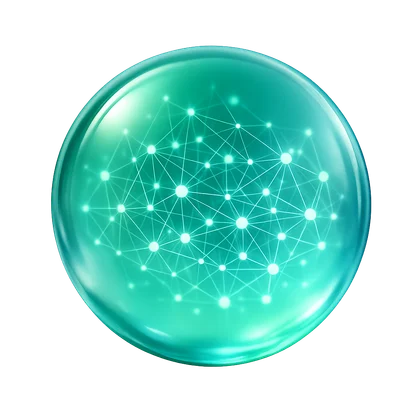 Glass orb with an AI neural network inside