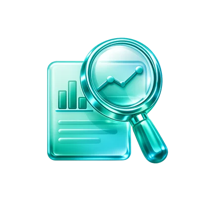 Glass magnifier over an SEO report