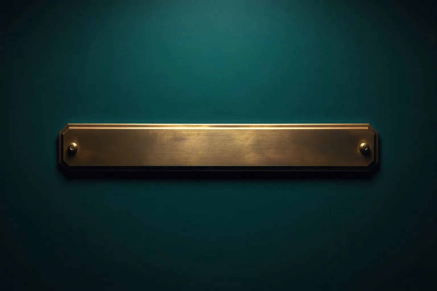 A blank brass nameplate mounted on a shop door — illustration for Meta title