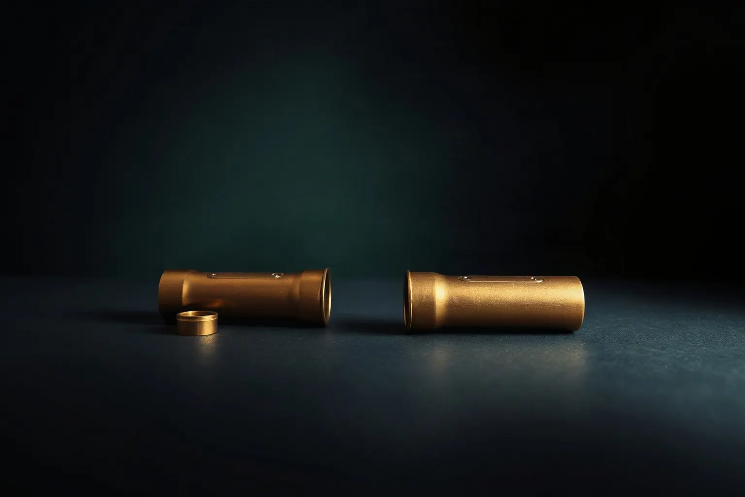 Two brass speaking tubes facing each other across a dark counter — illustration for ChatGPT SEO