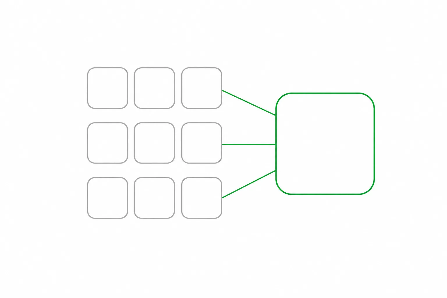 One product page highlighted within a catalogue grid and linked back to related pages