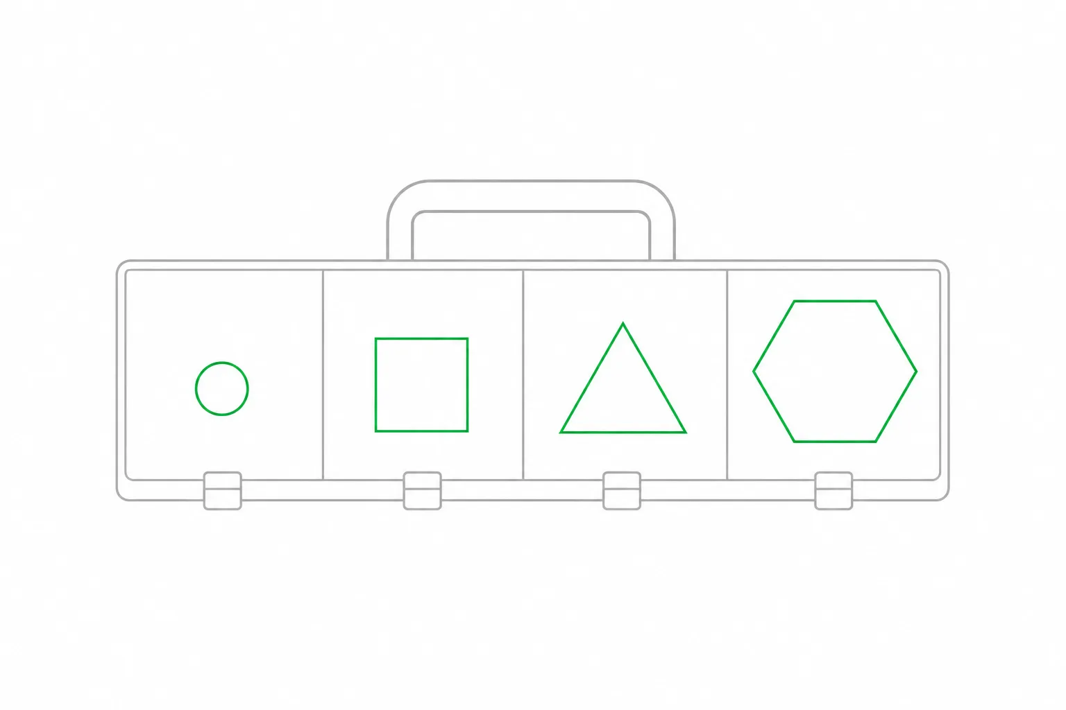 Separate toolbox compartments, one for each job a small business needs SEO tools for